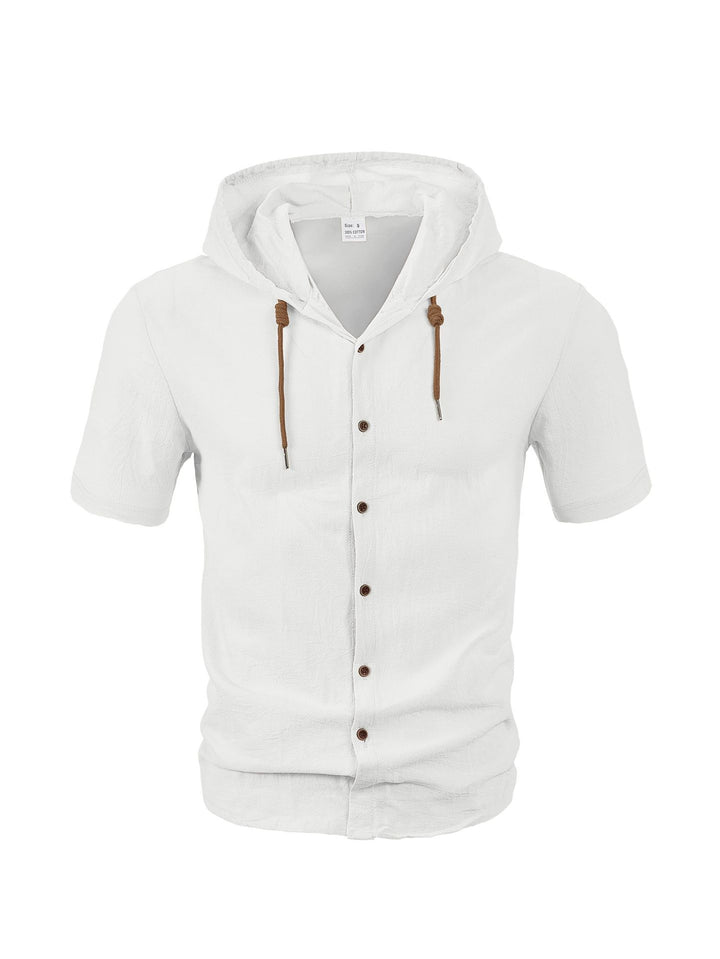 Herren lässiges Kapuzenshirt mit Knopfleiste und leichtem Stoff Echoarchiv