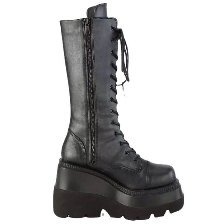 Damen Hochwertige Schnürstiefel mit PlatEchoarchivuabsatz und seitlichem Reißverschluss Echoarchiv