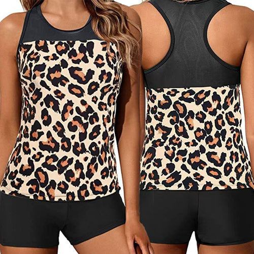 Damen Sportliches Tankini-Set mit dekorativem Leo-Muster Echo Archiv
