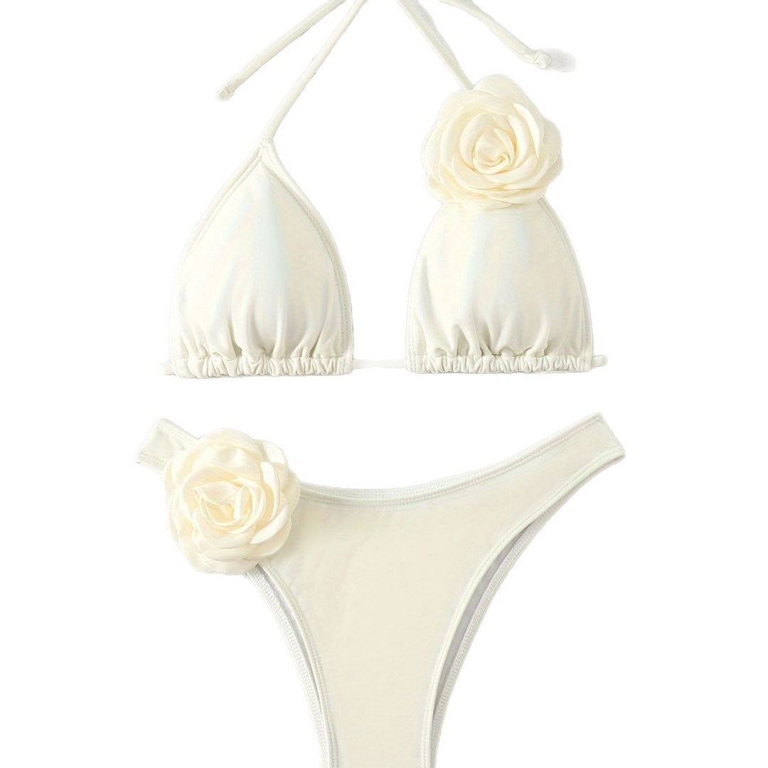 Damen Sexy Triangel-Bikini mit Blumendetails Echo Archiv