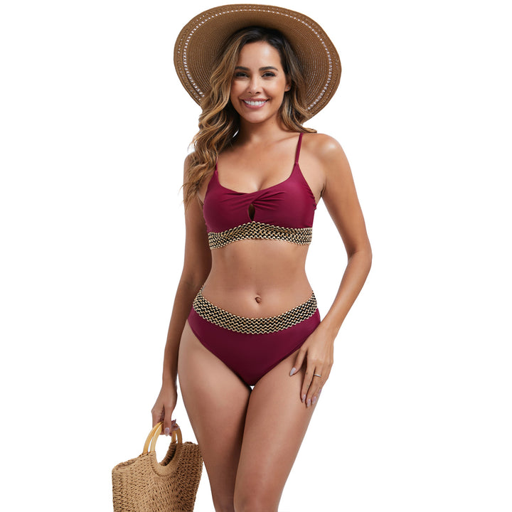 Damen Hochtailliertes Bikini-Set mit modischen Akzentdetails Echo Archiv