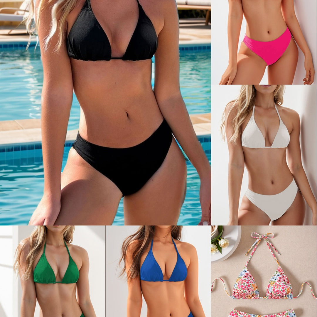 Damen Triangel-Bikini mit eleganter Schnittführung und verstellbaren Trägern Echo Archiv