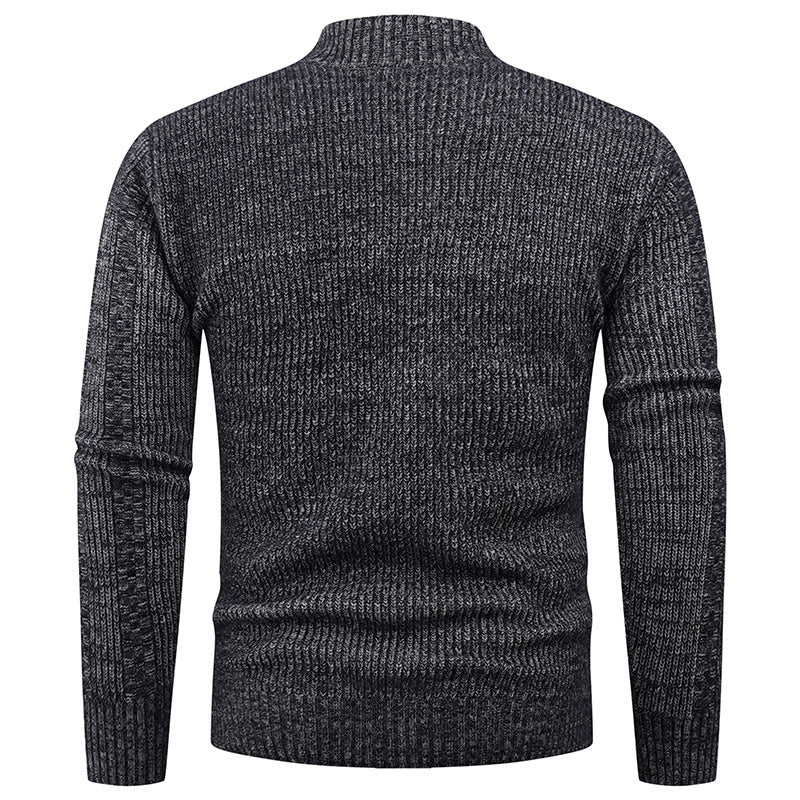 Herren Freizeit Strickjacke mit hohem Kragen und modernem Zipper Echoarchiv