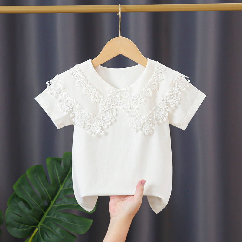 Damen T-Shirt mit Spitzenkragen Echo Archiv