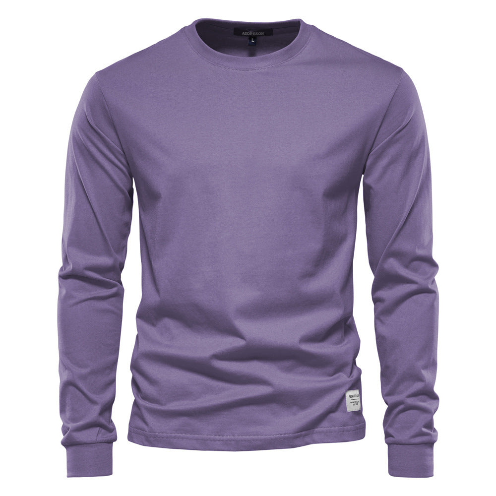 Herren nan klassisches langärmliges Baumwollshirt mit Rundhalsausschnitt und elastischen Bündchen Echo Archiv