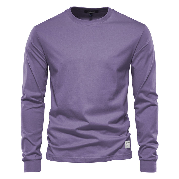 Herren nan klassisches langärmliges Baumwollshirt mit Rundhalsausschnitt und elastischen Bündchen Echo Archiv