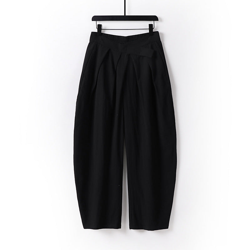 Damen Hochgeschnittene Culotte-Hose mit Bundfalten und elastischem Taillenbund Echoarchiv