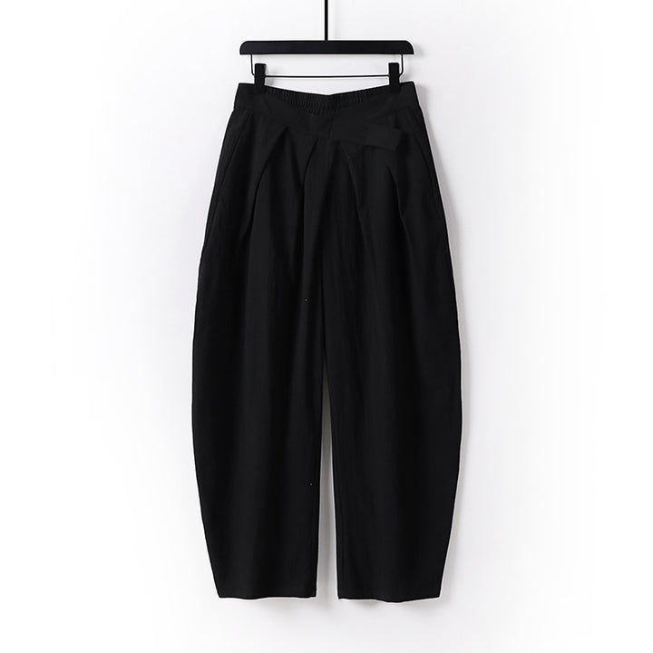Damen Hochgeschnittene Culotte-Hose mit Bundfalten und elastischem Taillenbund Echoarchiv