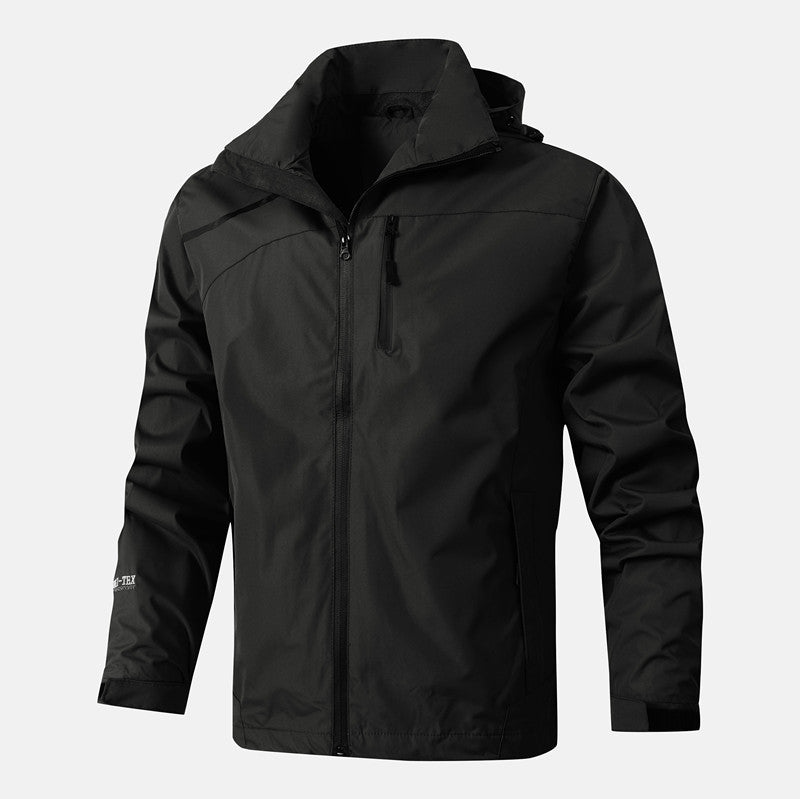 Herren Atmungsaktive wasserdichte Softshelljacke mit nahtversiegelter Membran und verstaubarer Kapuze Echoarchiv