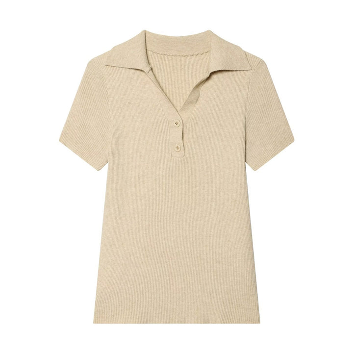 Damen kurzärmliges Poloshirt aus weichem Strickstoff Echo Archiv