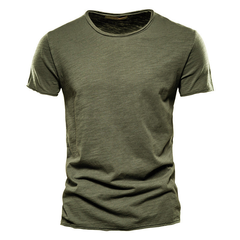 Herren nan leichtes Baumwollshirt mit Rundhalsausschnitt und schlanker Passform Echoarchiv