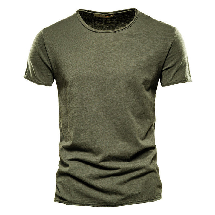 Herren nan leichtes Baumwollshirt mit Rundhalsausschnitt und schlanker Passform Echoarchiv