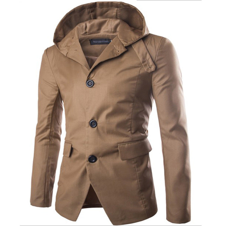 Herren modische Blazerjacke mit Kapuze Echoarchiv