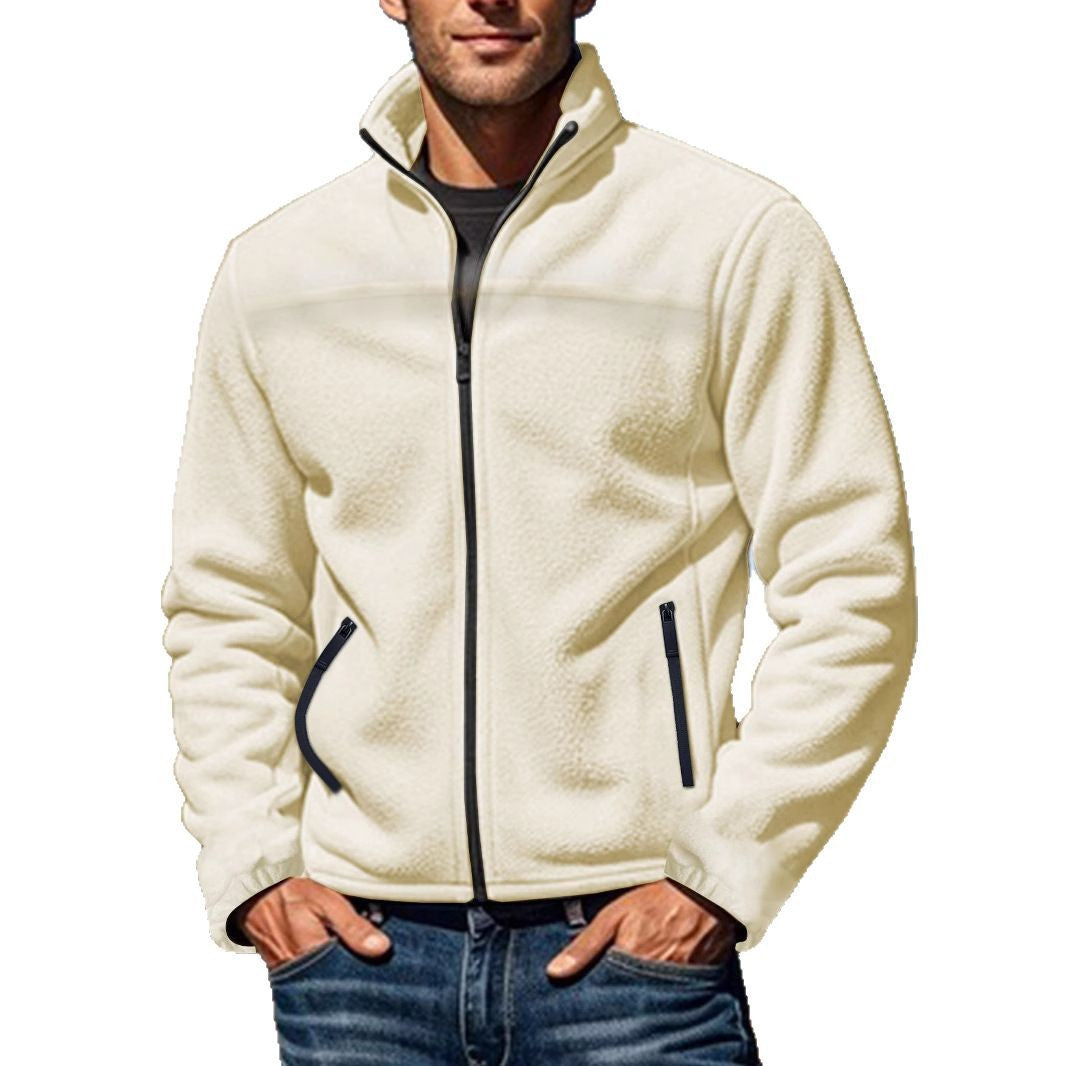 Herren Fleecejacke mit hochschließendem Kragen und praktischen Seitentaschen Echoarchiv