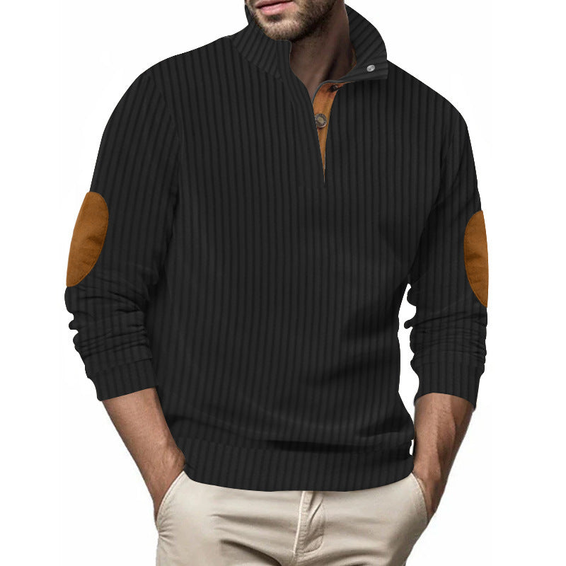 Herren Stepppullover mit strukturiertem Design und Kontrast-Patches Echoarchiv