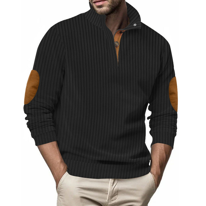 Herren Stepppullover mit strukturiertem Design und Kontrast-Patches Echoarchiv