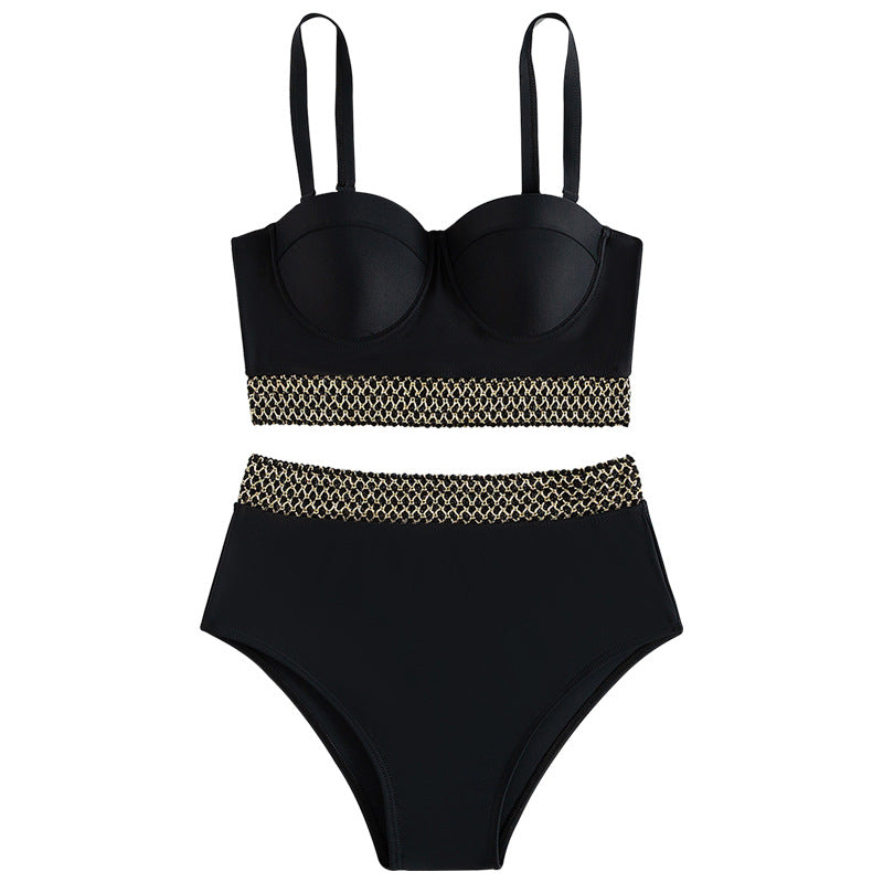 Damen Hochtaillierter Bikini mit elegantem Bustier und stylishen Akzenten Echo Archiv