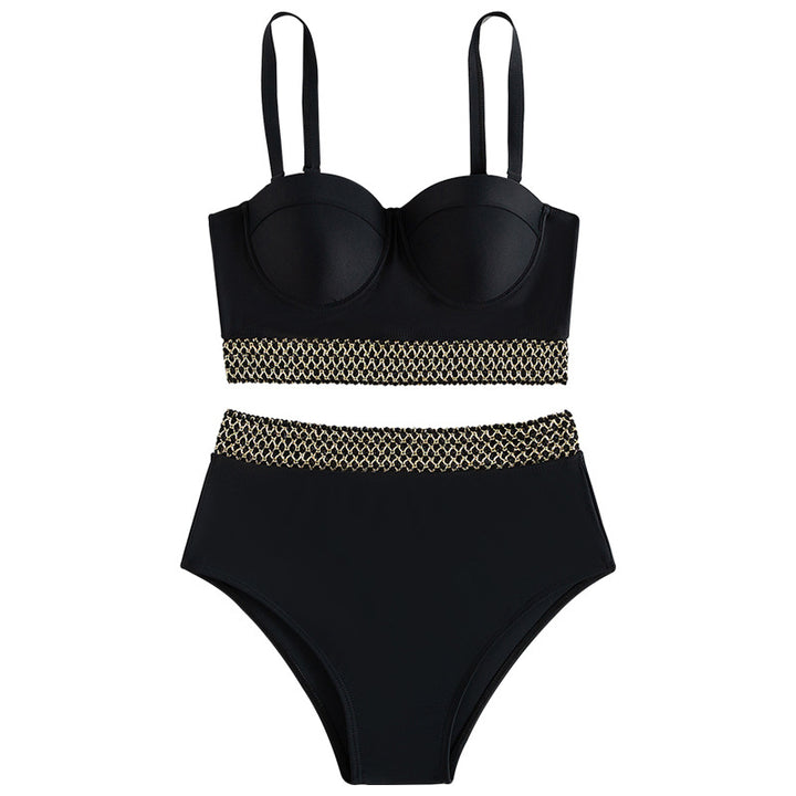 Damen Hochtaillierter Bikini mit elegantem Bustier und stylishen Akzenten Echo Archiv
