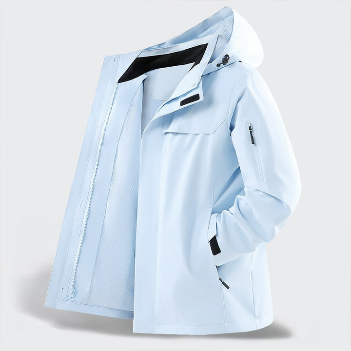 Herren Leichte wasserabweisende Kapuzen-Softshell-Übergangsjacke mit Meshfutter & Utility-Taschen Echoarchiv