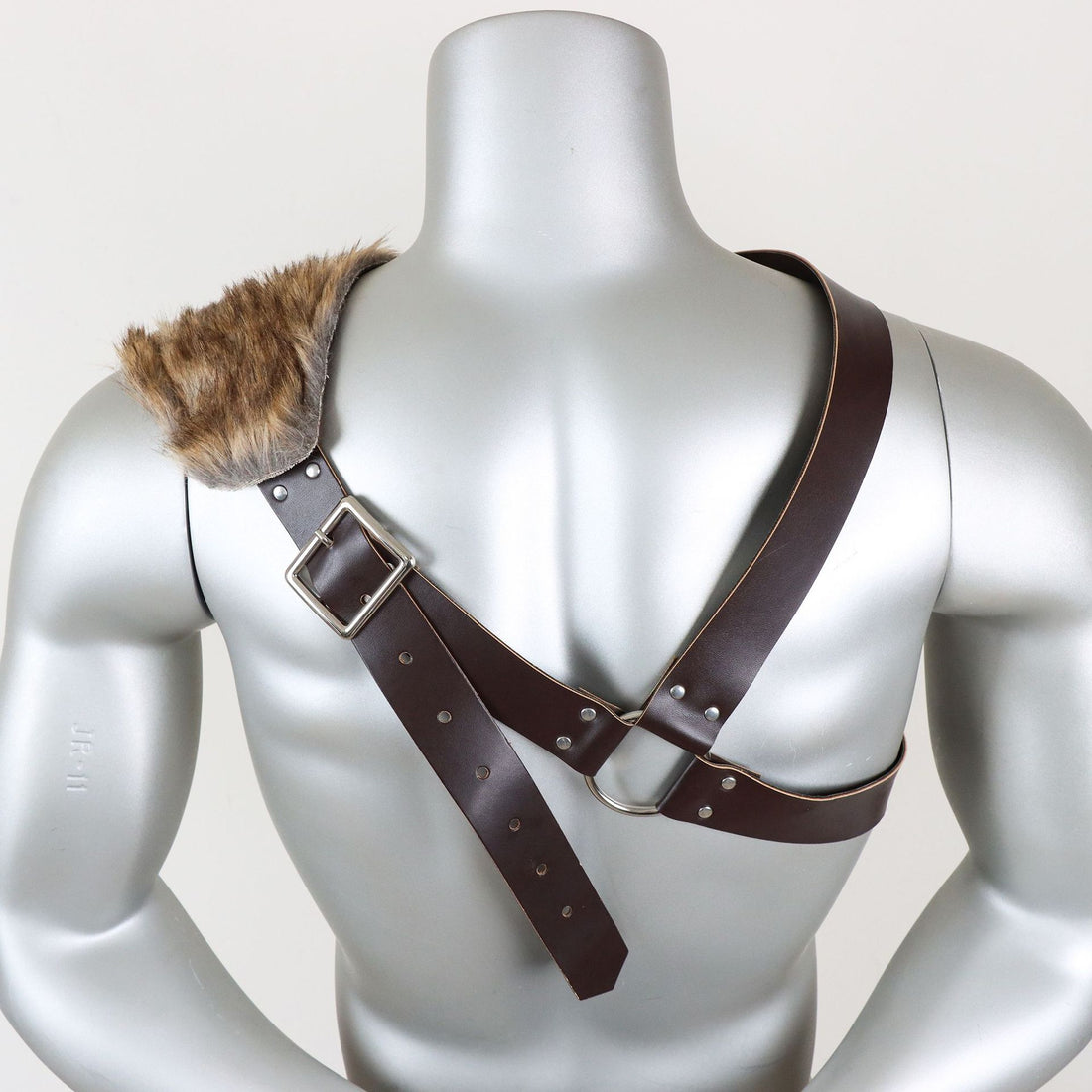 Herren Schulter-Harness mit abnehmbarem Kunstpelz-Schulterbesatz und verstellbaren Lederriemen Echo Archiv