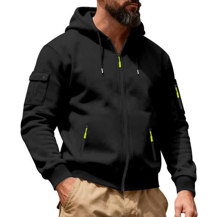 Herren sportlicher Hoodie mit praktischen Reißverschlusstaschen Echoarchiv