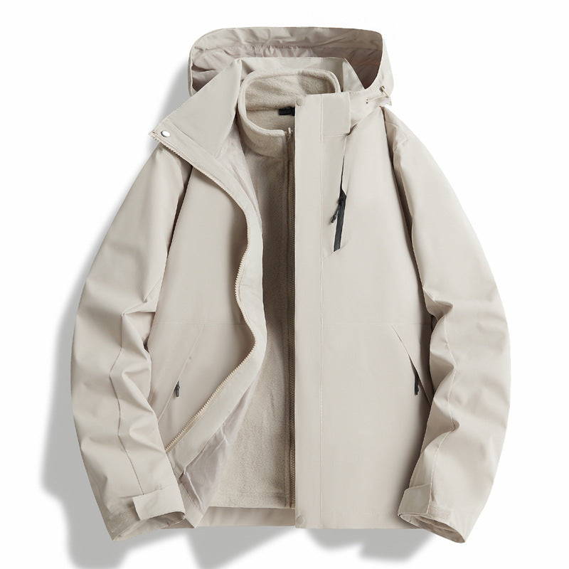Herren Wetterfeste Outdoorjacke mit isolierendem Innenfutter und verstellbarem Kapuzenzug Echoarchiv