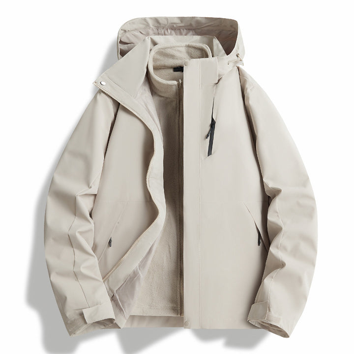 Herren Wetterfeste Outdoorjacke mit isolierendem Innenfutter und verstellbarem Kapuzenzug Echoarchiv