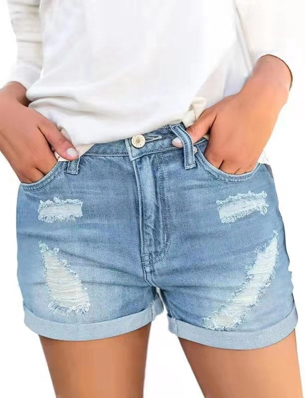 Damen Jeansshorts mit modischen Rissdetails und lässigem Schnitt Echo Archiv