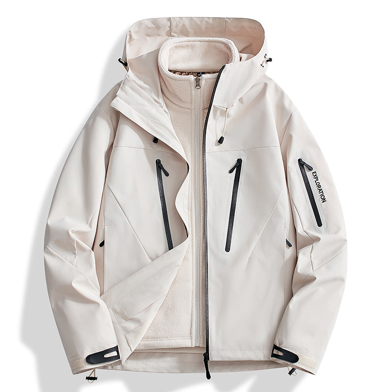 Herren Zwei-in-Eins Softshell-Outdoorjacke mit abnehmbarer Fleece-Innenjacke und wasserdichten Reißverschlüssen Echo Archiv