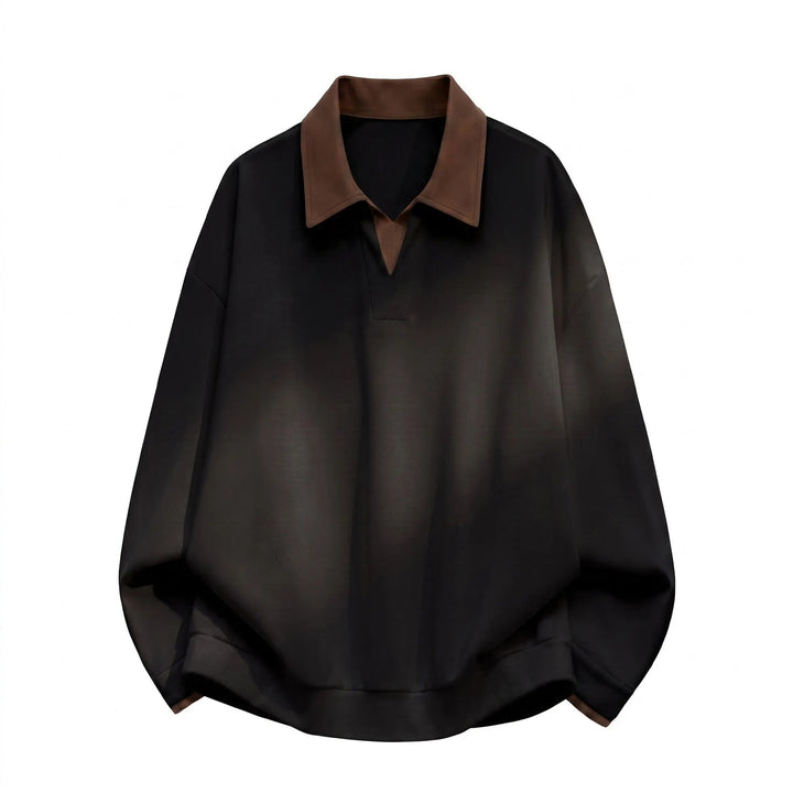Damen Boxy-Polo-Sweatshirt mit kontrastiertem Spitzkragen Echoarchiv