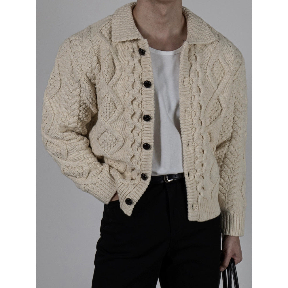 Herren Grobstrick Jacke mit Stehkragen Echoarchiv