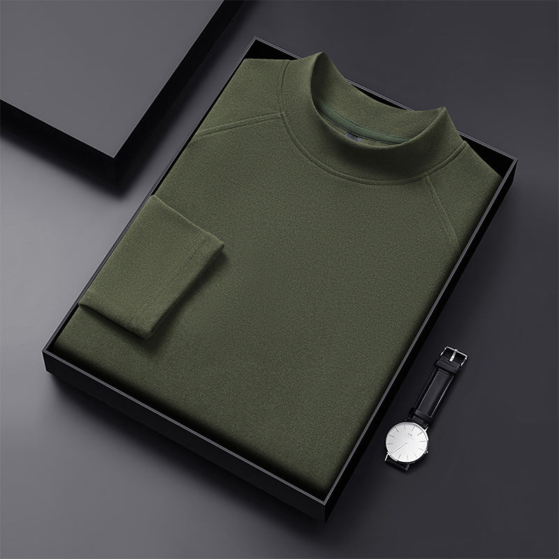 Herren Premium-Mockneck-Pullover aus feinem Woll-Mix mit Raglanärmeln Echo Archiv
