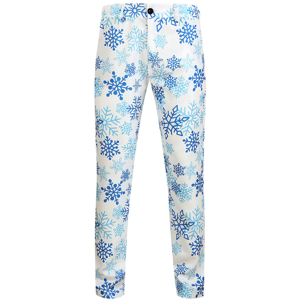 Herren Weihnachtliche Slim‑Fit Chinohose mit Allover-Santa‑Print und Stretchkomfort Echo Archiv