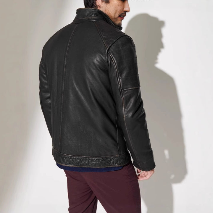 Herren stilvolle Bikerjacke mit strukturierten Nähten Echoarchiv