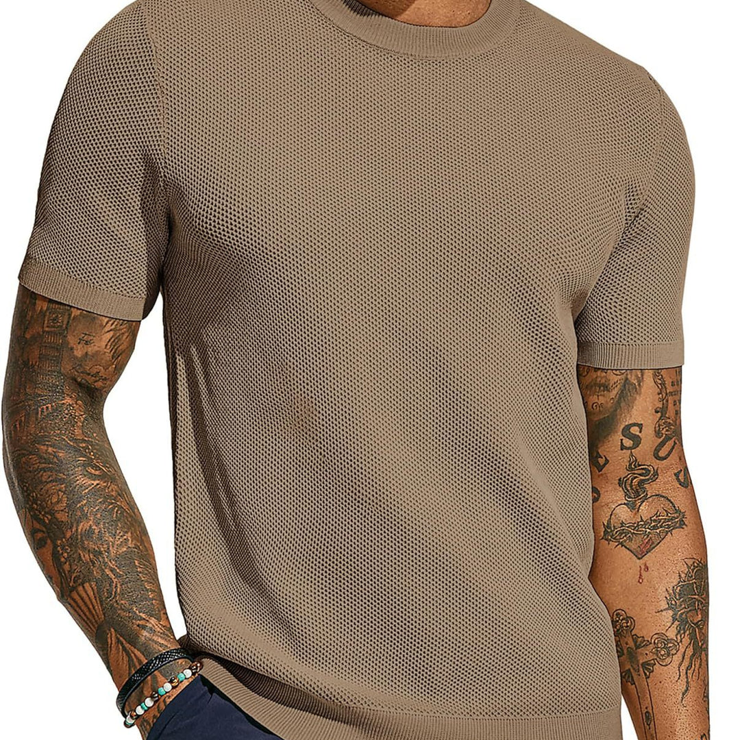Herren luftiges Strickshirt mit Netzstruktur Echoarchiv