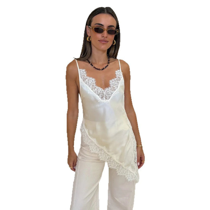 Damen Satin Top mit Spitzendetails Echo Archiv