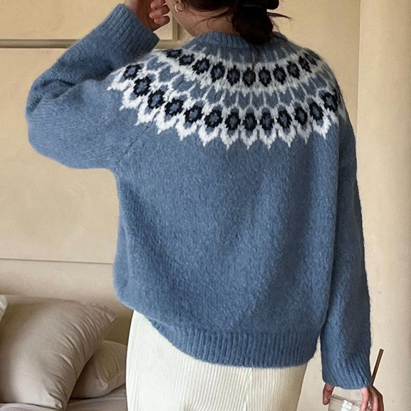 Damen Gemusterter Strickpullover mit Norweger-Motiv Echo Archiv