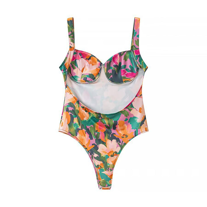 Damen Weite Cropped-Hose mit elastischem Bund und aquarelligem Blumenprint Echo Archiv