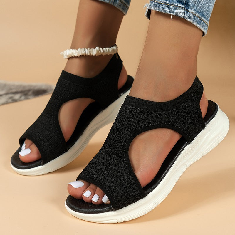 Damen Atmungsaktive gestrickte Komfort-Sandalen mit dicker Dämpfungssohle – Sorelia