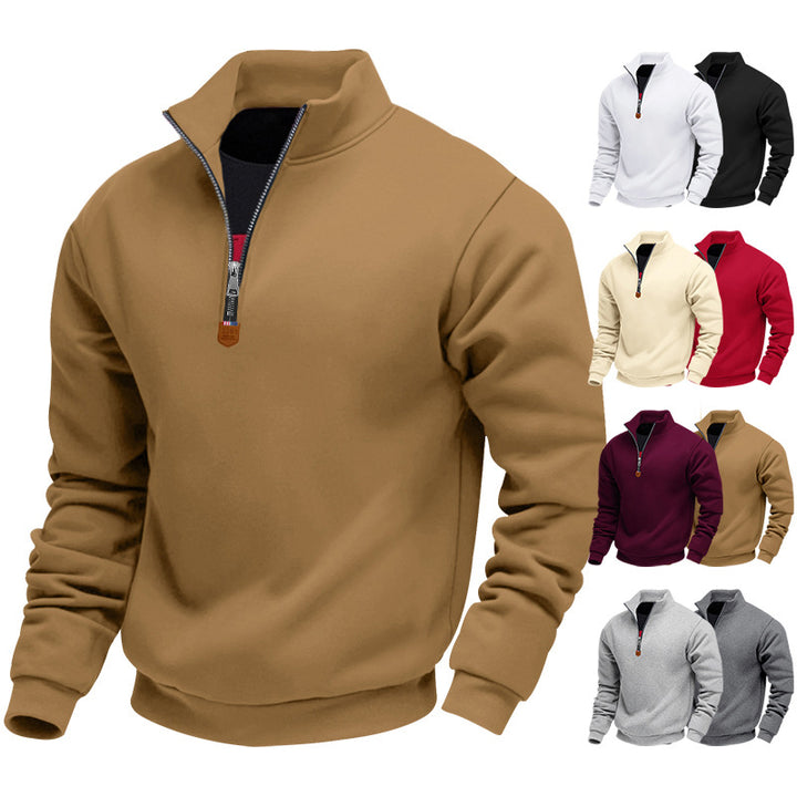Herren Sportpullover mit modernem Stehkragen und Reißverschluss Echoarchiv