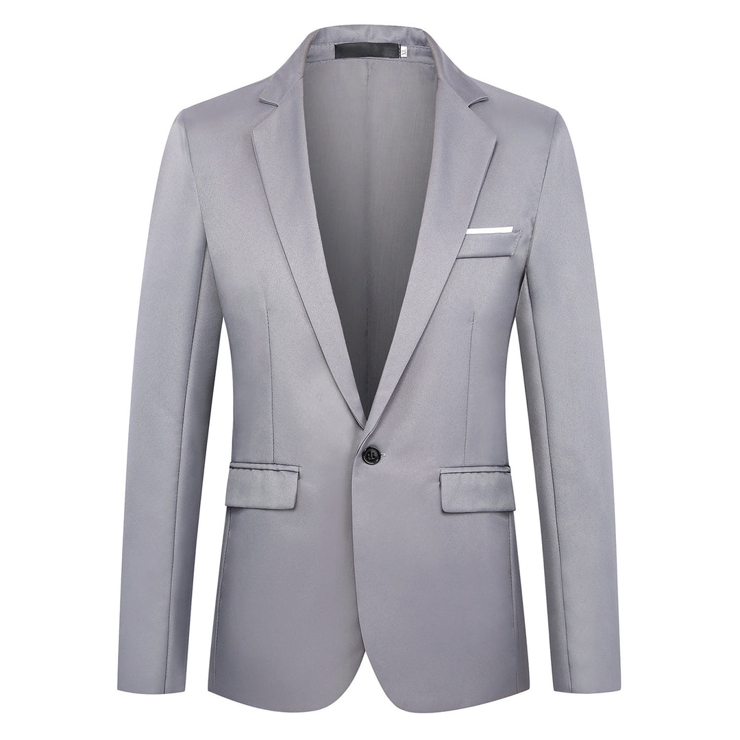 Herren nan tailliertes Satin-Sakko mit schmaler Silhouette, Notch-Revers und dekorativer Brustpaspel Echo Archiv