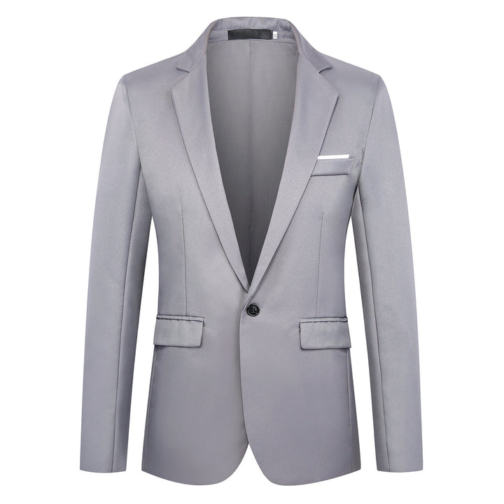 Herren nan tailliertes Satin-Sakko mit schmaler Silhouette, Notch-Revers und dekorativer Brustpaspel Echo Archiv