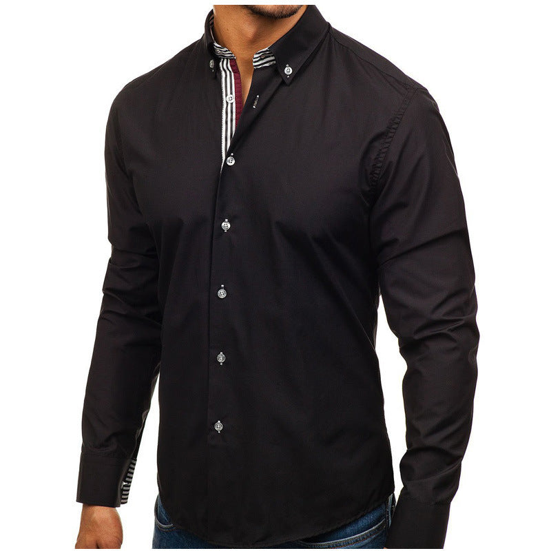 Herren Elegantes Slim-Fit Hemd mit Kentkragen Echoarchiv