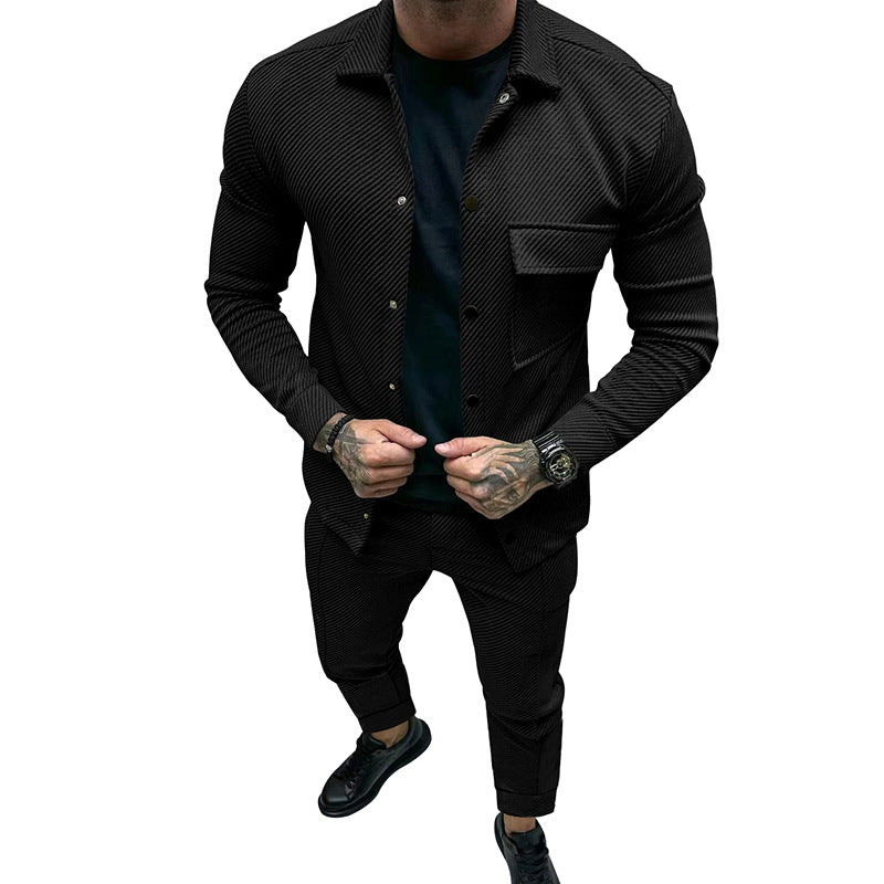 Herren Elegantes Zweiteiler-Outfit mit strukturiertem Design und praktischen Taschen Echoarchiv