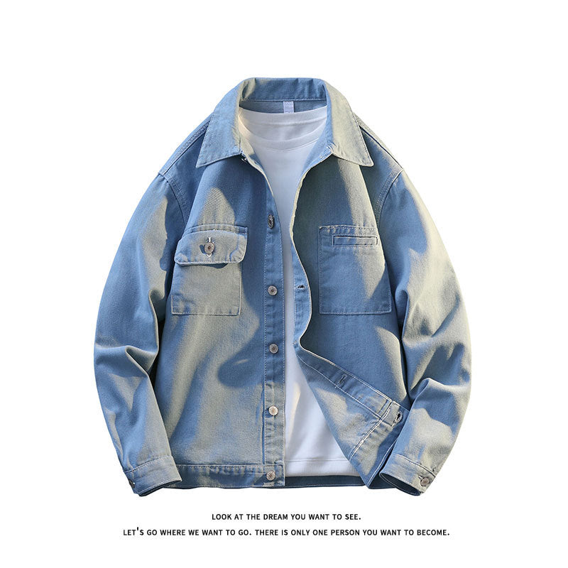 Herren Leichte Overshirt-Jeansjacke mit Brusttaschen und geradem Schnitt Echo Archiv