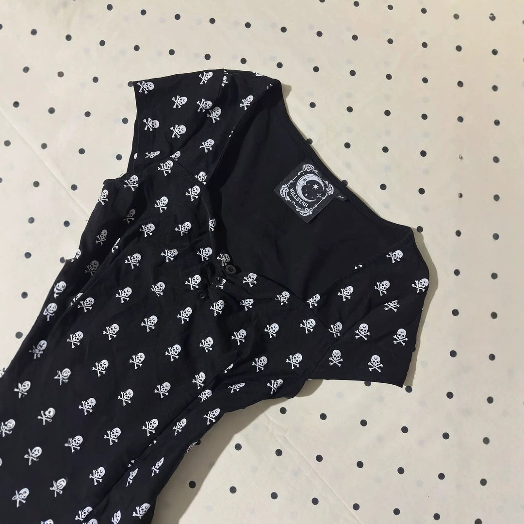 Damen Baumwollshirt mit Totenkopf-Muster Echo Archiv