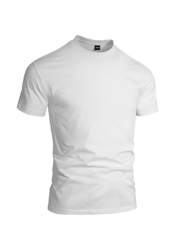 Herren nan eng anliegendes Rundhals-Basicshirt aus Singlejersey mit verstärktem Nackenband Echo Archiv