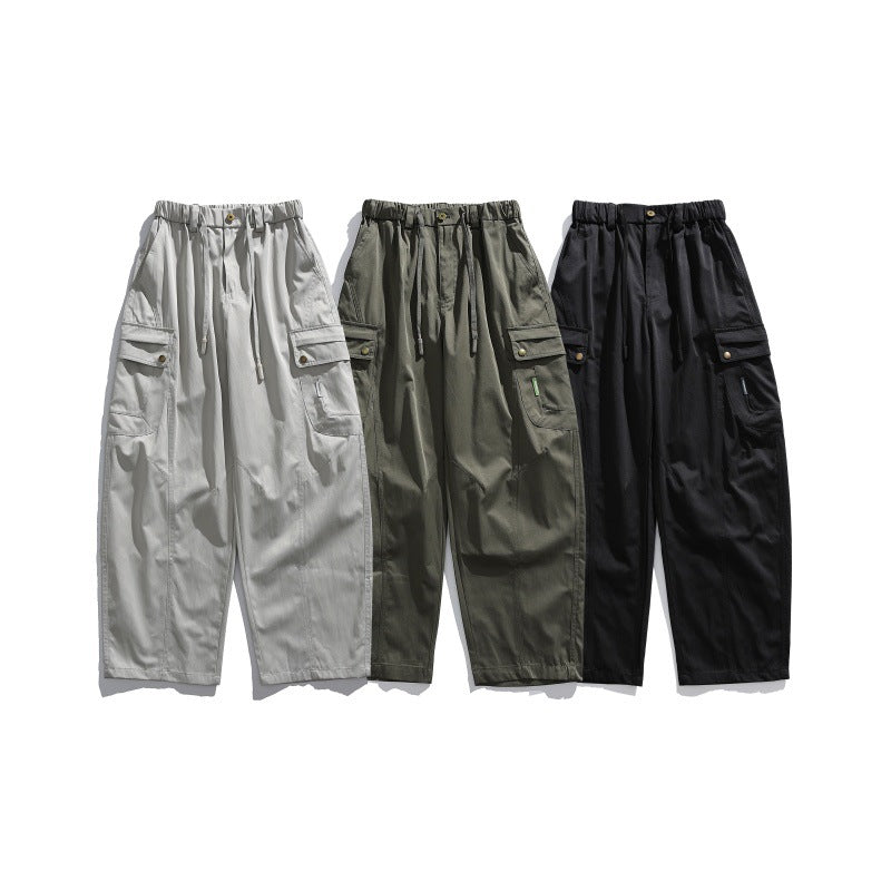 Herren Cargo-Hose mit elastischem Bund, Tunnelzug und multiplen Utility-Taschen Echoarchiv