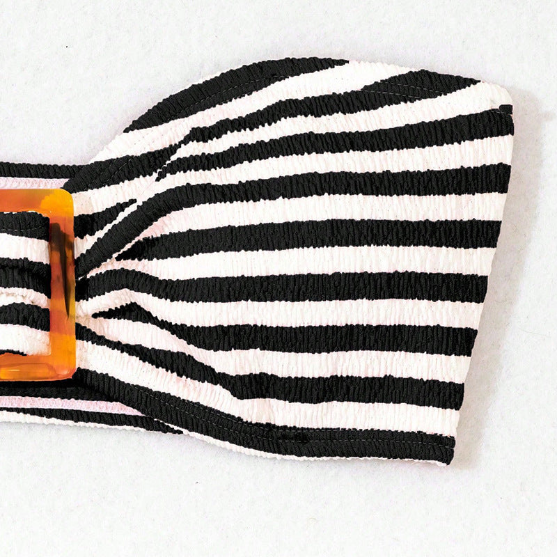 Damen Bandeau-Bikini mit modischem Knotendesign und hochgeschnittenem Höschen Echo Archiv