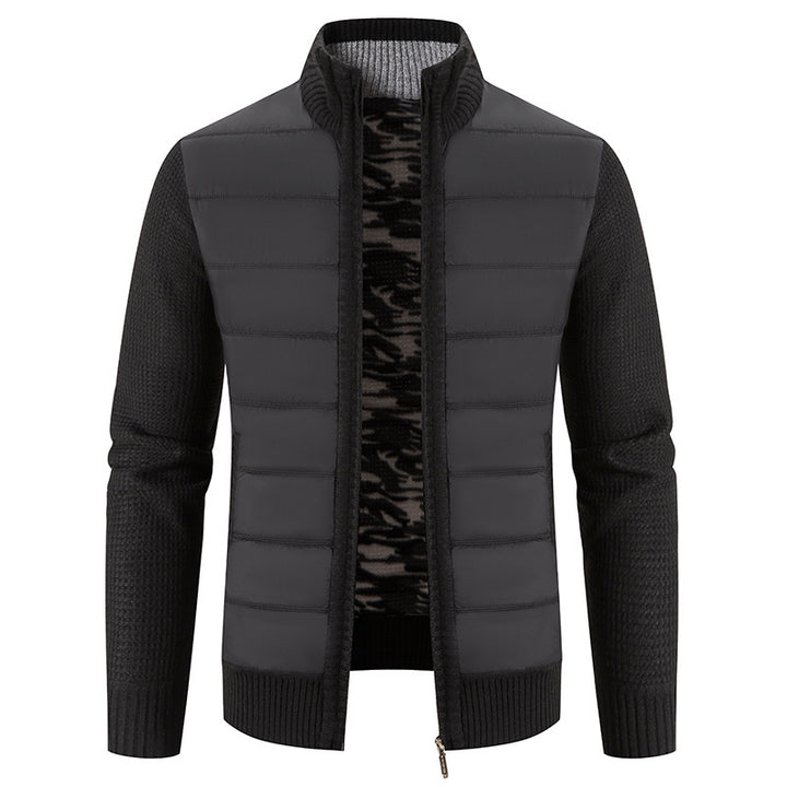 Herren hybride Steppjacke mit modischem Strickdesign Echoarchiv